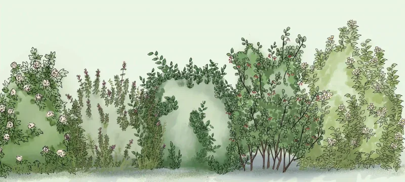 Haie de séparation naturelle et fleurie